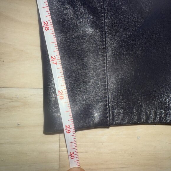 ZARA SRPLS Sheepskin Leather Barrel Leg Buckled Waist Chocolate waist 32"-NWT - Picture 10 of 14